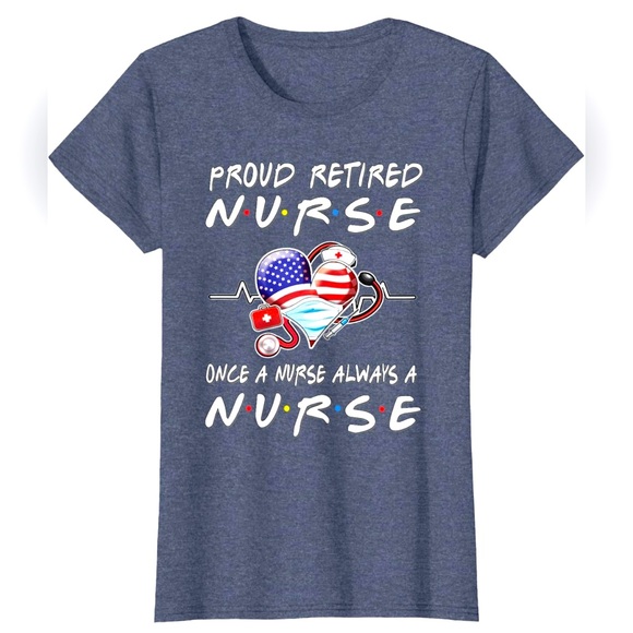 Nursing Retiree Scoop Neck Short Sleeve Cotton Stretch Tshirt RN LPN Friends NWT - Picture 8 of 11